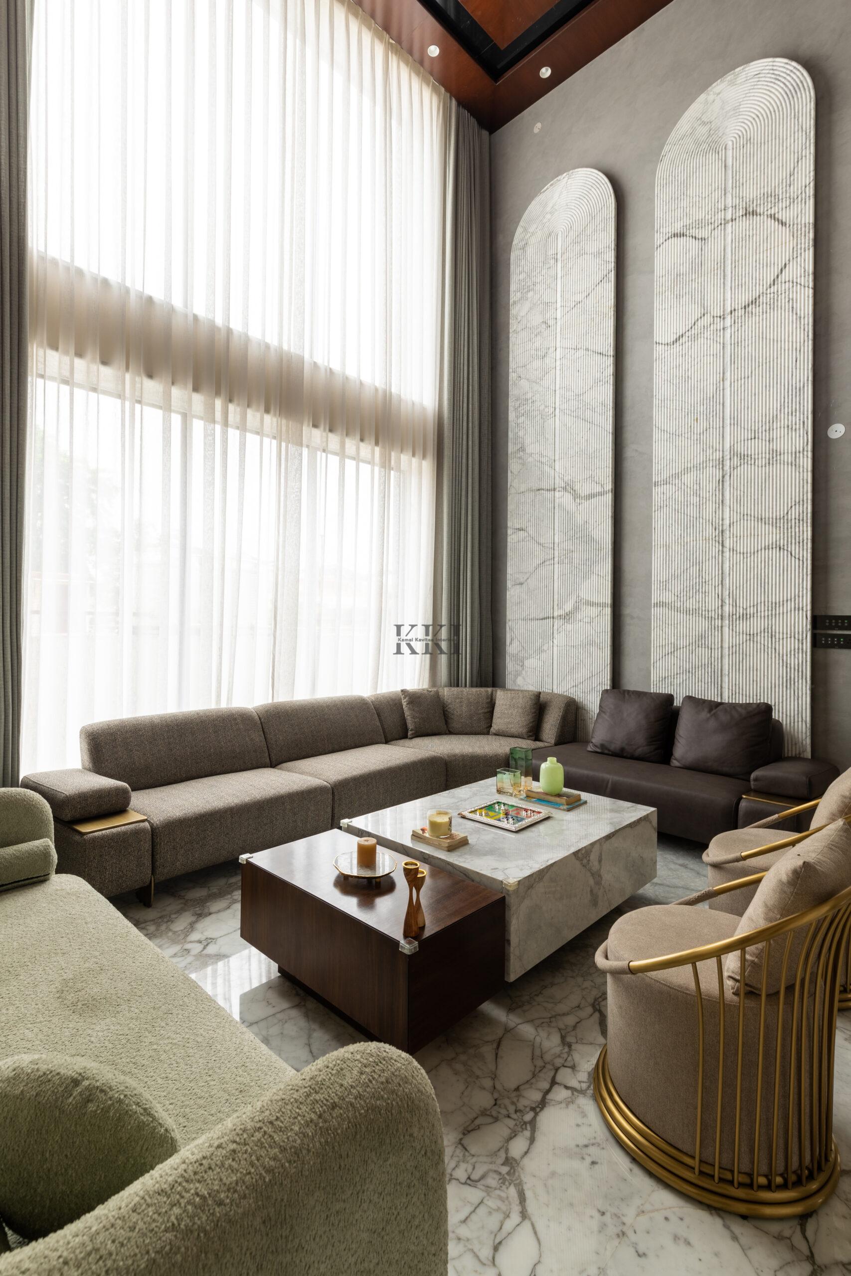 Double height wall for the bungalow in jaipur