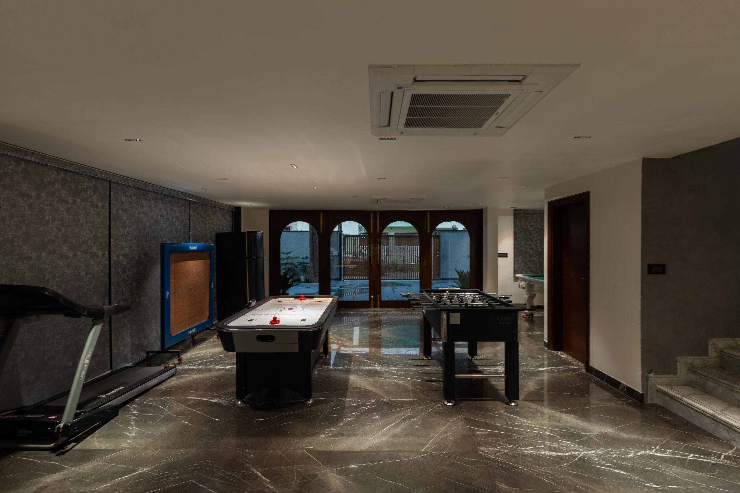 recreation room in the bungalow designed by Kamal Kavita Interiors