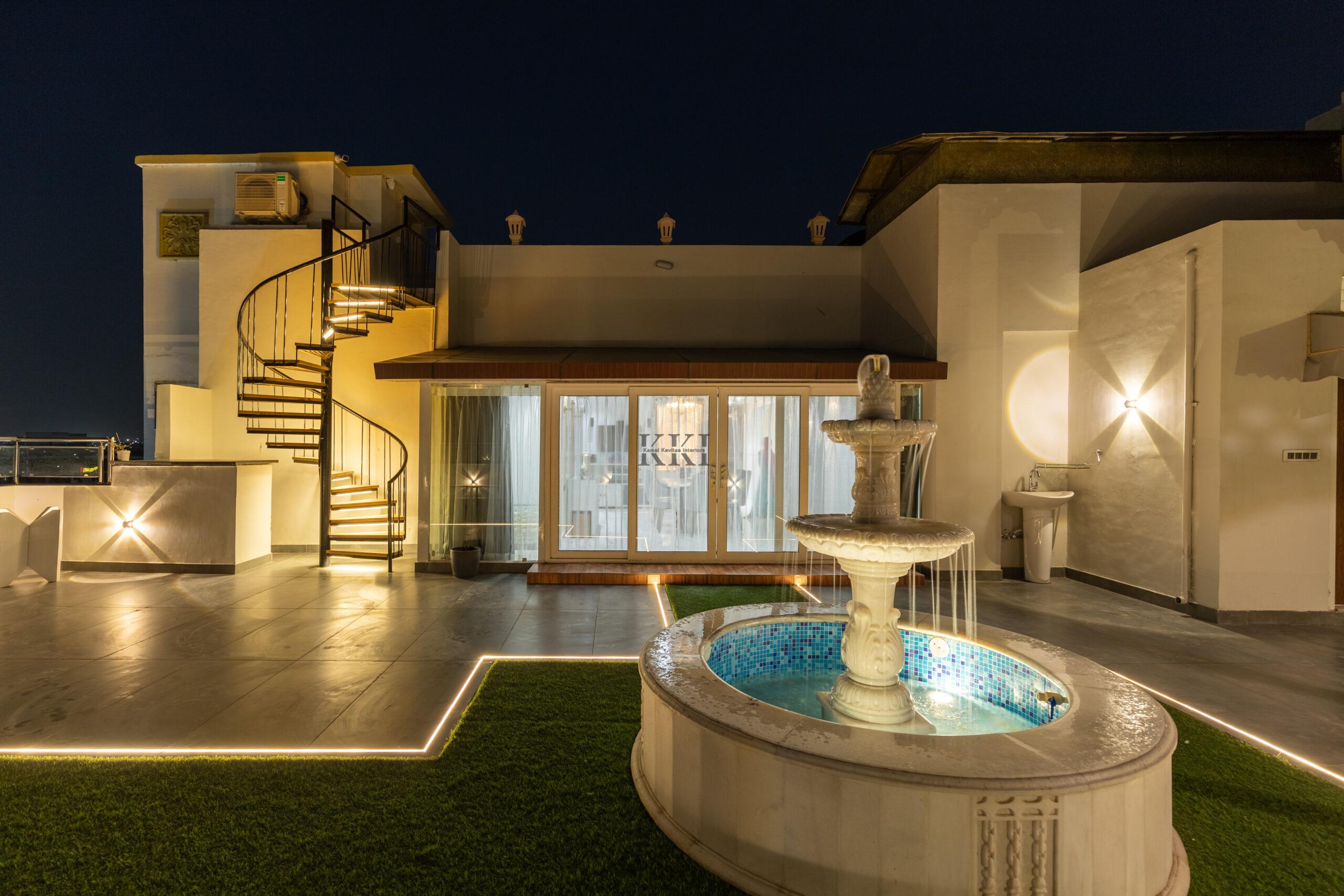 Roof top design by Kamal Kavita Interiors for the home in jaipur