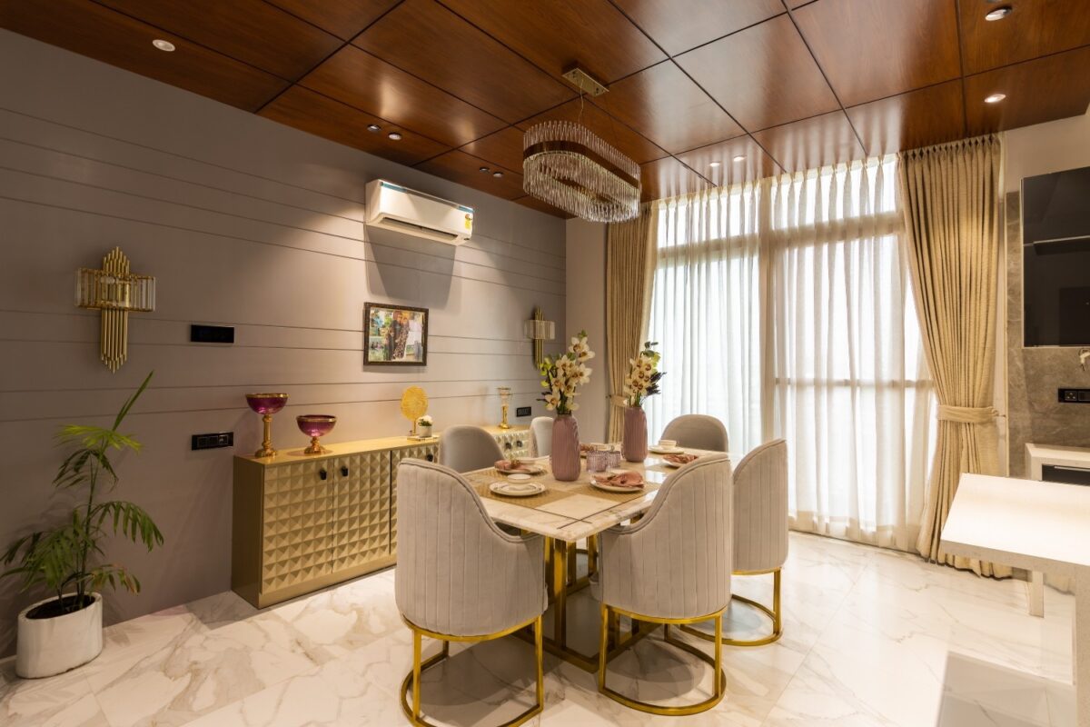 dinning room, luxury dinning space, dinning table and dinning wall interior design