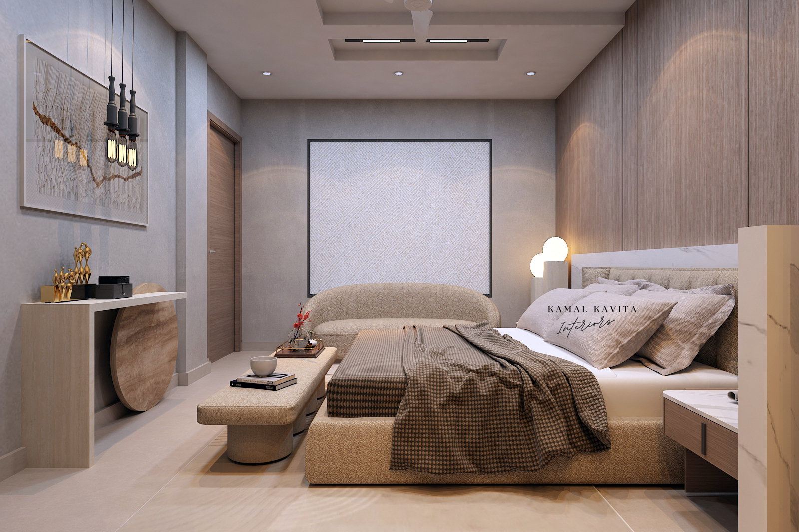 Modern Minimal Master Bedroom Interior design jaipur | Kamal Kavita ...